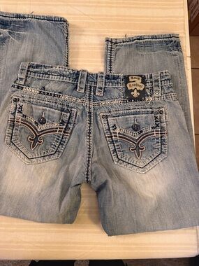 Rock Revival Light Blue Embroidered Back Pocket Jeans